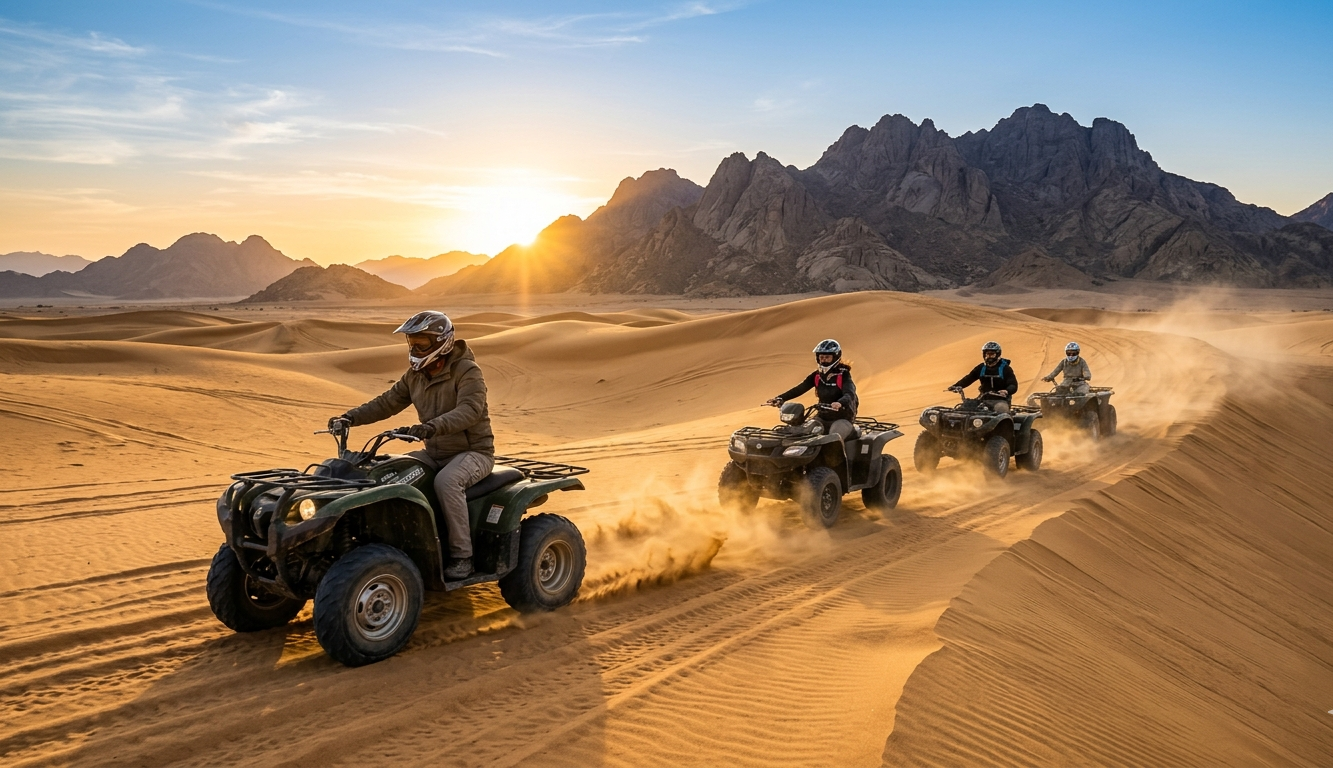 5🌅Safari divertente con Sandboarding a Sharm El Sheikh | Quad, Buggy, Cammello e Colazione Beduina